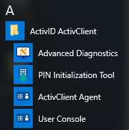 ActivClient in the Windows start menu.